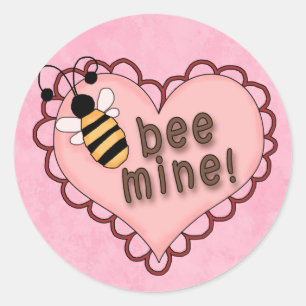 Valentine Bee Aufkleber
