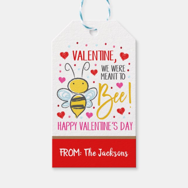 Valentine Bee Gift Tag Geschenkanhänger (Vorderseite)