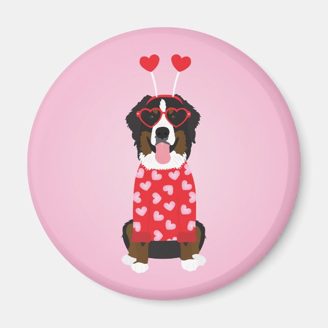 Valentine Bernese Mountain Dog Magnet (Vorne)