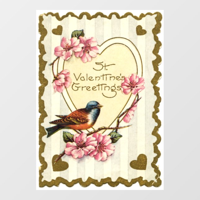 Valentine Bird Window Cloning Fensteraufkleber (Blatt)