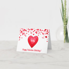 Valentine Birthday Red Confetti Herz geflochten