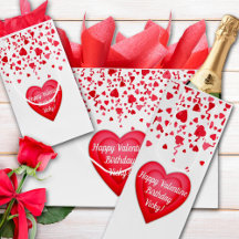 Valentine Birthday Red Confetti Personalisiertes H
