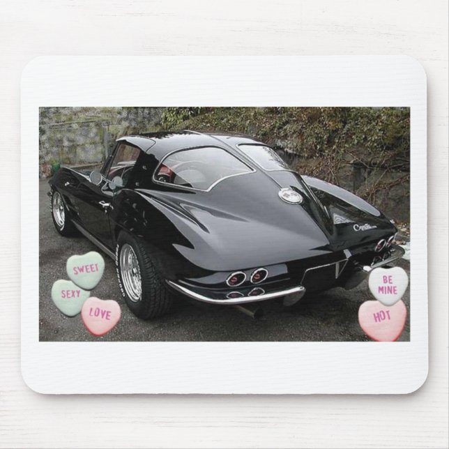 Valentine Black Corvette Mousepad (Vorne)