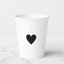 Valentine Black Heart Pappbecher