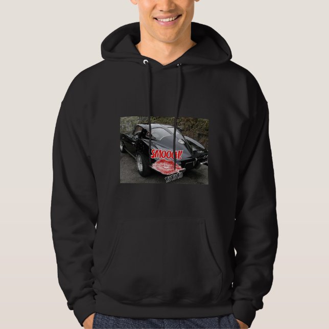 Valentine Black Split Window Corvette Classic Hoodie (Vorderseite)