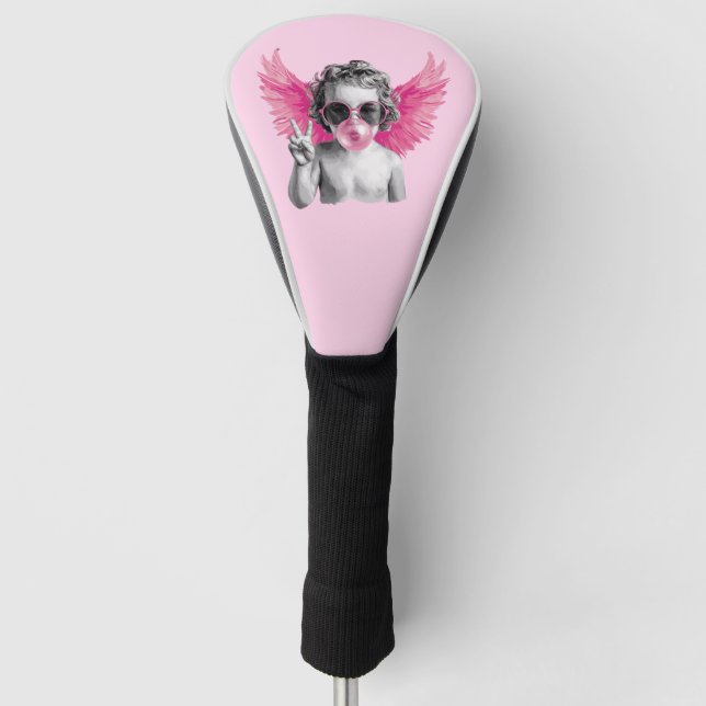 Valentine Blubble Cupid Valentinstag Golf Headcover (Vorderseite)
