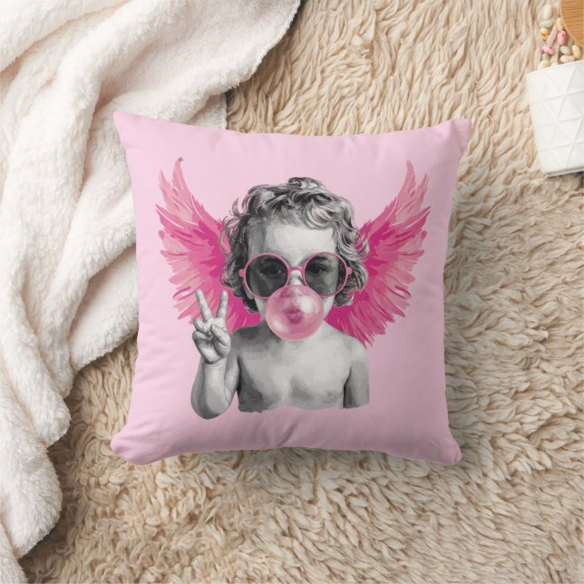 Valentine Blubble Cupid Valentinstag Kissen (Decke)