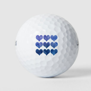 Valentine Blue Heart Abstrakt Golfball