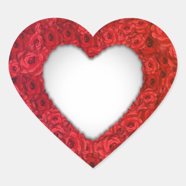 Valentine Blume Herz-Aufkleber (Vorderseite)