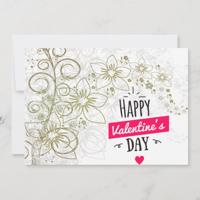 Valentine Blume Kunst Schwarz-weiß Einladung (Vorderseite)