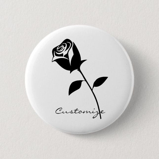 Valentine Blume Thunder_Cove der schwarzen Rose Button (Vorderseite)