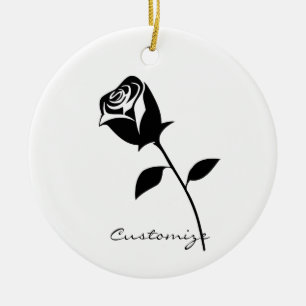 Valentine Blume Thunder_Cove der schwarzen Rose Keramik Ornament