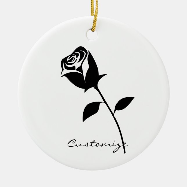Valentine Blume Thunder_Cove der schwarzen Rose Keramik Ornament (Vorne)