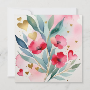 Valentine Blume und HerzValentine Karte