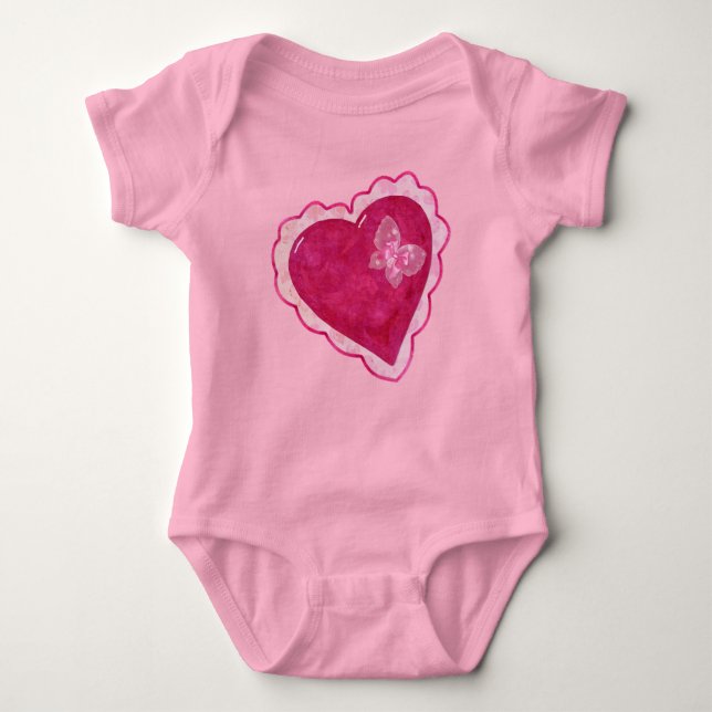 Valentine Blüten Adorable Mixed Media Baby Strampler (Vorderseite)