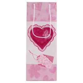 Valentine Blüten Adorable Mixed Media Geschenktüte Für Weinflaschen