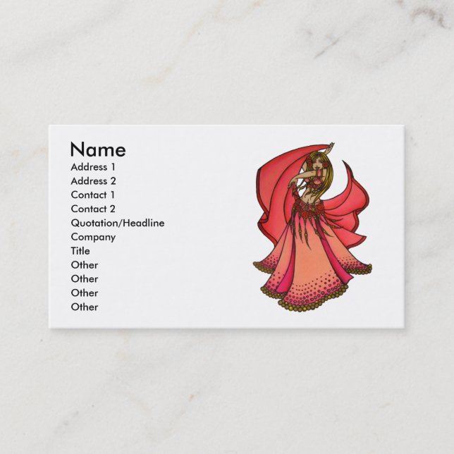 Valentine Bly Dancer Business Cards Visitenkarte (Vorderseite)