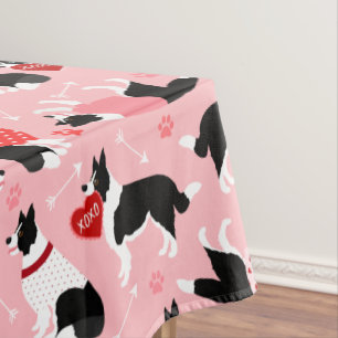Valentine Border Collie Pattern Tischdecke