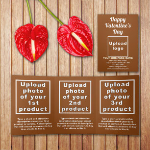 Valentine Brown Trifold Card Dreifach Gefaltete Karte