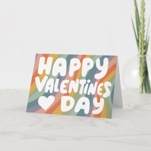 Valentine Bubble Letters Mated Rainbow Strips Karte