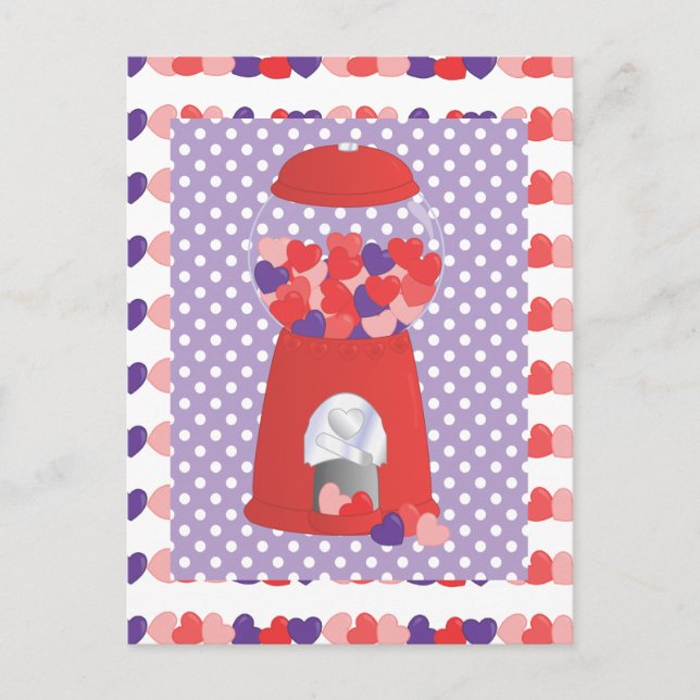 Valentine Bubblegum Feiertagspostkarte (Vorderseite)