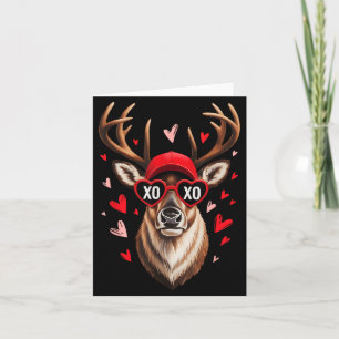 Valentine Buck Camo Deer Retro Jagd Jungenmütze Karte