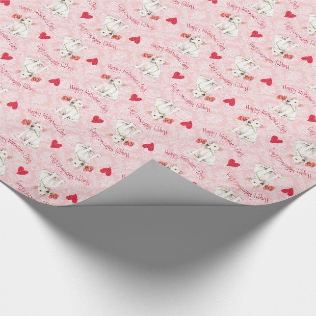 Valentine Bull Terrier Geschenkpapier (Ecke)