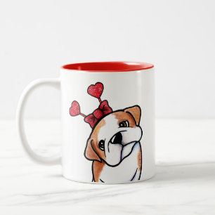 Valentine Bulldog Zweifarben-Kaffeetasse Zweifarbige Tasse