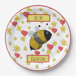 Valentine Bumblebee Bee My Valentine Pappteller