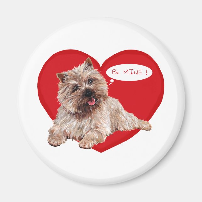 Valentine Cairn Terrier sagt Be mine! Magnet (Vorne)