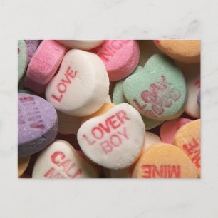 Valentine Candy Conversation Hearts Feiertagspostkarte