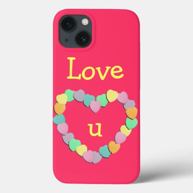 Valentine Candy Hearts Heart Case-Mate iPhone Hülle (Rückseite)