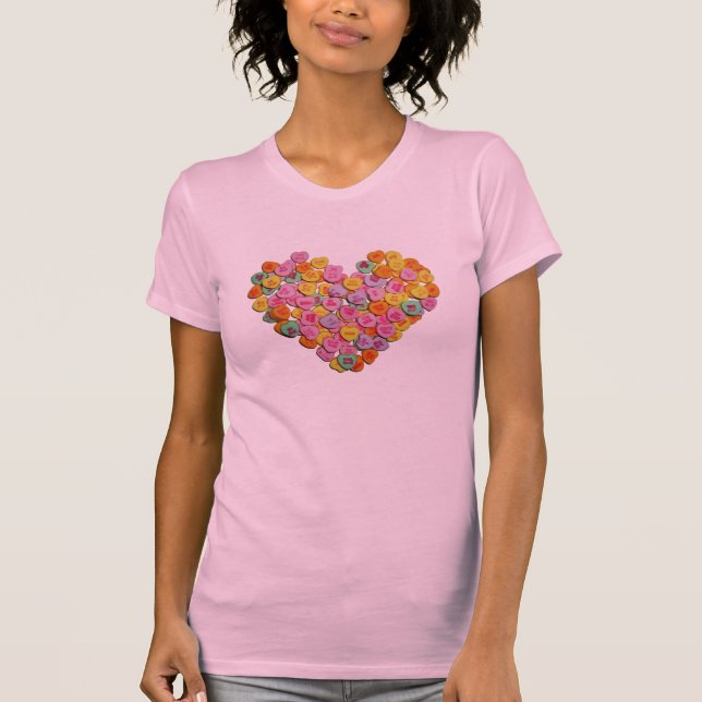 Valentine Candy Hearts Heart T-Shirt (Vorderseite)