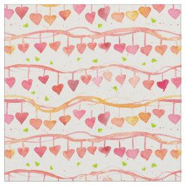 Valentine Candy Hearts Liebe Orange Wasserfarbe Stoff