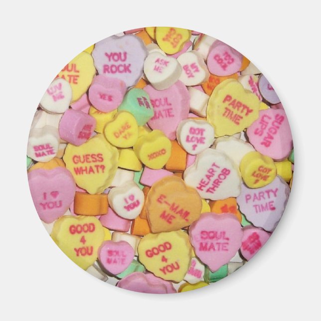 Valentine Candy Hearts Magnet (Vorne)