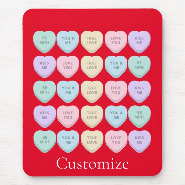 Valentine Candy Hearts Thunder_Cove Mousepad (Vorne)