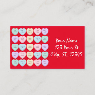 Valentine Candy Hearts Thunder_Cove Visitenkarte