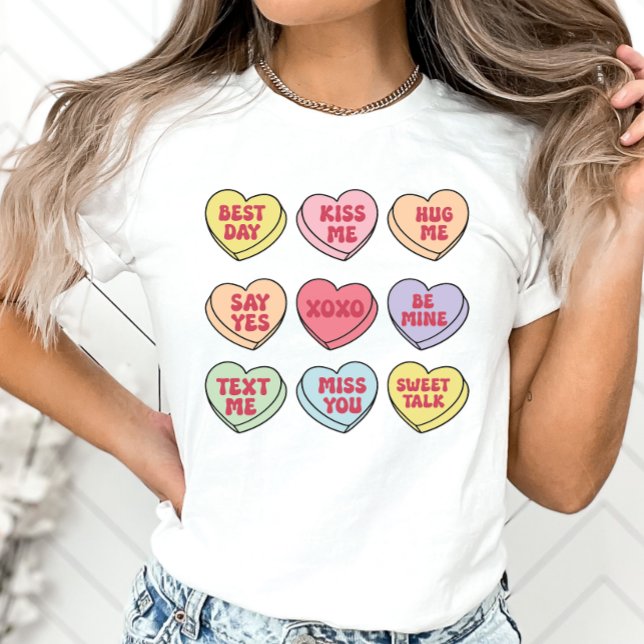 Valentine Candy Herts, Shirt, Konversationsherz T-Shirt (Von Creator hochgeladen)