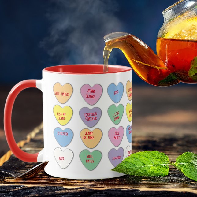 Valentine Candy Message Hearts Tasse (Von Creator hochgeladen)