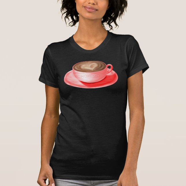 Valentine Cappuccino Kunst, Dichtung und Musik T-Shirt (Vorderseite)