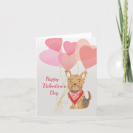 Valentine Card aus Ihrem Yorkie und Roten Ballon Feiertagskarte