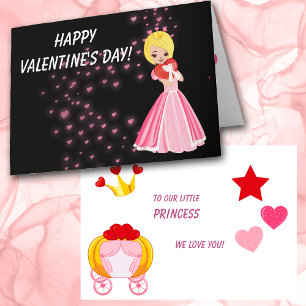 Valentine Card Herz und Prinzessin Kinder Feiertagskarte