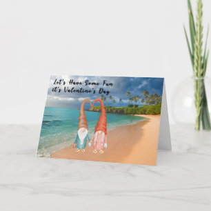 Valentine Card mit Gnomes am Strand Karte