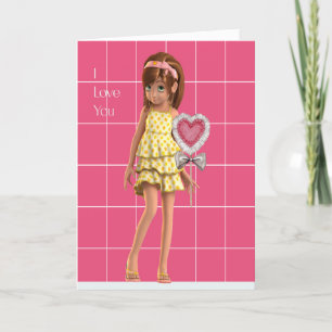 Valentine Card vom jungen Mädchen zur Mama Dankeskarte