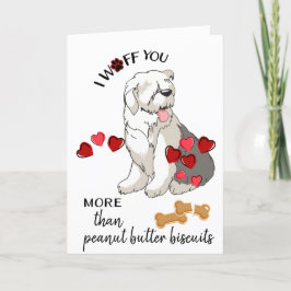 Valentine Card von Ihrem alten englischen Schafhun Feiertagskarte