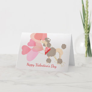 Valentine Card von Ihrem braunen Poodle Hund Feiertagskarte