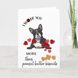 Valentine Card von Ihrer französischen Bulldog-Lie Feiertagskarte