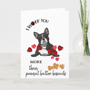 Valentine Card von Ihrer französischen Bulldog-Lie Feiertagskarte