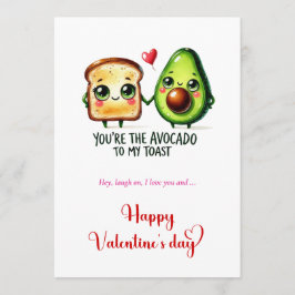 Valentine Card with Funny Love Pun Cartoon Food Feiertagskarte