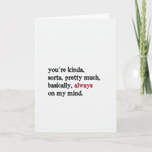 Valentine Card. You're always on my mind. Folded. Feiertagskarte